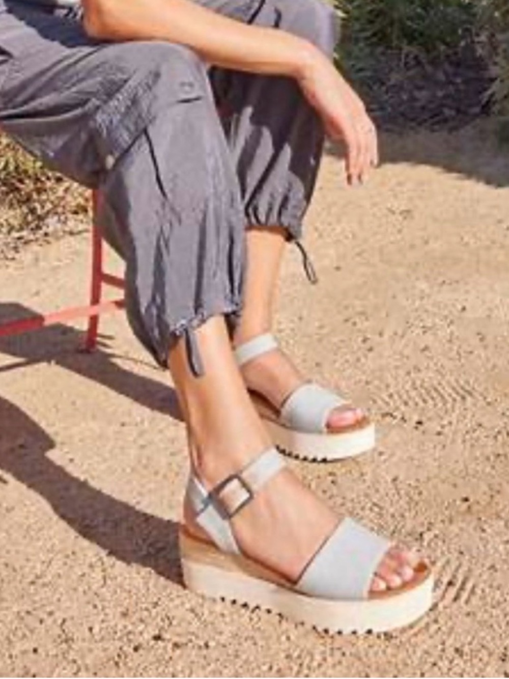 TOMS Diana Platform Wedge Espadrille Sandals Canvas rope wrapped Summer size 12